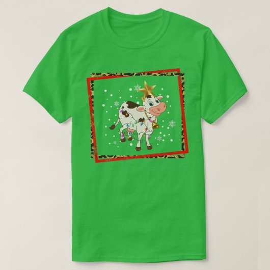 prettige feestdagen kerstKoe rendierSanta Koe Mo T-shirt (Design voorkant)