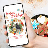 Prettige feestdagen Kerstkoekjes Foto Wreath Feestdagenkaart