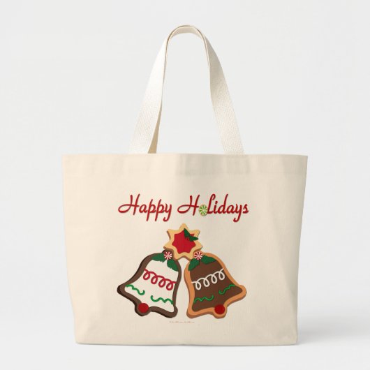 prettige feestdagen kerstkoekjes grote tote bag (Voorkant)