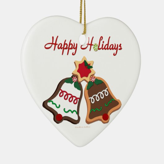 prettige feestdagen kerstkoekjes keramisch ornament (Rechts)