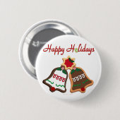 prettige feestdagen kerstkoekjes ronde button 5,7 cm (Voorkant /achterkant)