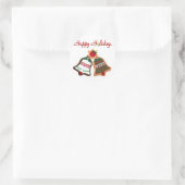 prettige feestdagen kerstkoekjes ronde sticker (Tas)