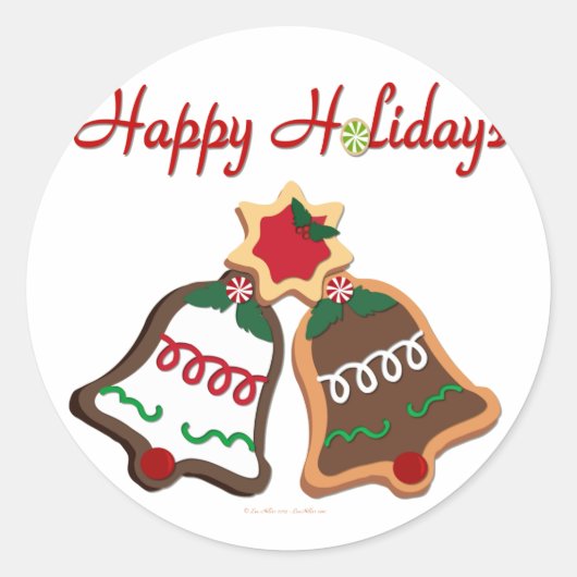 prettige feestdagen kerstkoekjes ronde sticker (Voorkant)