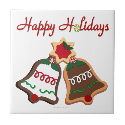 prettige feestdagen kerstkoekjes tegeltje (Voorkant)