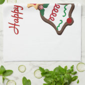 prettige feestdagen kerstkoekjes theedoek (Gevouwen)