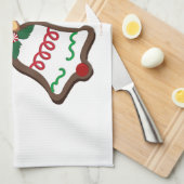 prettige feestdagen kerstkoekjes theedoek (Quarter Fold)