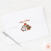 prettige feestdagen kerstkoekjes vierkante sticker (Envelop)