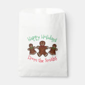 prettige feestdagen kerstkoekjes voor Gingerbrood Bedankzakje (Voorkant)