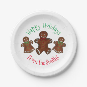 prettige feestdagen kerstkoekjes voor Gingerbrood Papieren Bordje