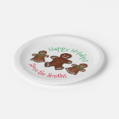 prettige feestdagen kerstkoekjes voor Gingerbrood Papieren Bordje (Gekanteld)