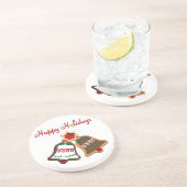 prettige feestdagen kerstkoekjes zandsteen onderzetter (Zijkant)