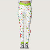 prettige feestdagen kerstkonijnen en Muzieknoten Leggings (Voorkant)