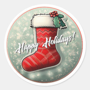 Prettige feestdagen Kerstkous ID1082 Ronde Sticker