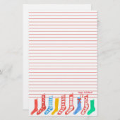 Prettige feestdagen Kerstkousen Briefpapier (Voorkant / Achterkant)