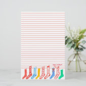 Prettige feestdagen Kerstkousen Briefpapier (Staand voorkant)