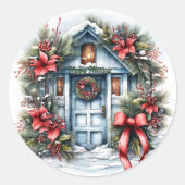 Prettige feestdagen Kerstkrans 2D Vector Sticker (Voorkant)