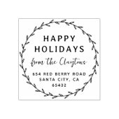 Prettige feestdagen Kerstkrans Familienaam Rubberstempel (Afrduk)