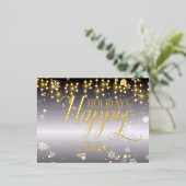 prettige feestdagen kerstlampjes en sneeuwvlokken (Staand Voorkant)