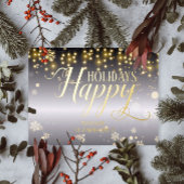 prettige feestdagen kerstlampjes en sneeuwvlokken