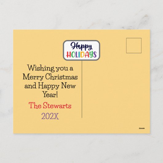 prettige feestdagen kerstlampjes (foto toevoegen) (Achterkant)