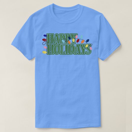 prettige feestdagen kerstlampjes t-shirt (Design voorkant)