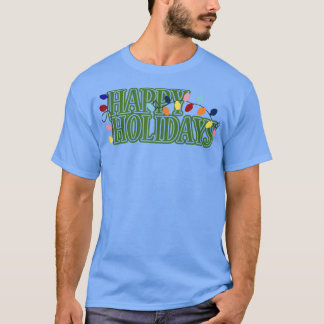 prettige feestdagen kerstlampjes t-shirt