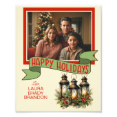 Prettige feestdagen Kerstlantaarns aangepaste foto Afdruk (Voorkant)