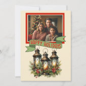 Prettige feestdagen Kerstlantaarns aangepaste foto Feestdagenkaart (Voorkant)