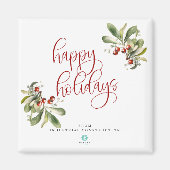 Prettige feestdagen Kerstmagneet met bedrijf logo Magneet (Voorkant)