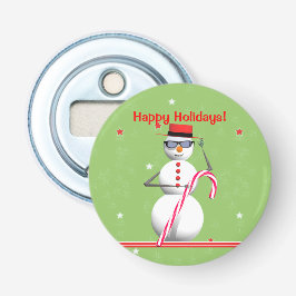 prettige feestdagen Kerstman Button Flesopener