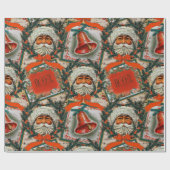 prettige feestdagen  kerstman cadeaupapier (Vlak)