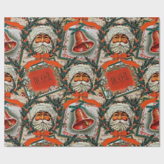 prettige feestdagen  kerstman cadeaupapier (Vlak)