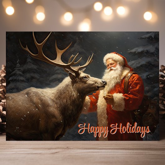 Prettige feestdagen kerstman en rendier