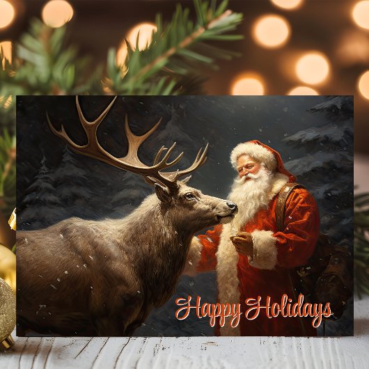 Prettige feestdagen kerstman en rendier