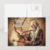 prettige feestdagen Kerstman en rendier door Shawn (Voorkant / Achterkant)