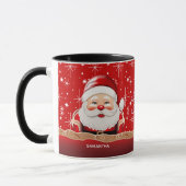 Prettige feestdagen Kerstman Koffie Mok (Links)