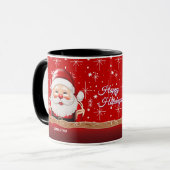 Prettige feestdagen Kerstman Koffie Mok (Voorkant links)