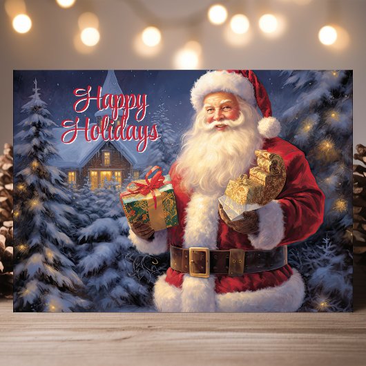 Prettige feestdagen  kerstman met cadeaus