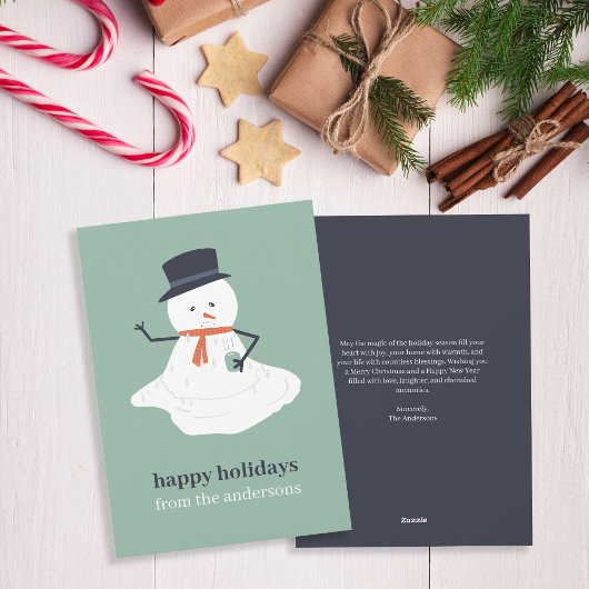 prettige feestdagen kerstmelting Snowman Cute Feestdagenkaart