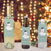 prettige feestdagen kerstmelting Snowman Cute Flessenhanger