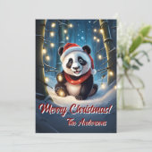 Prettige feestdagen Kerstmis 10 panda, Kaart (Staand voorkant)