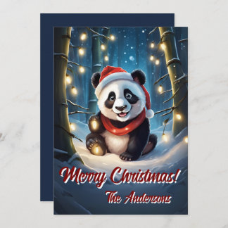 Prettige feestdagen Kerstmis 10 panda, Kaart