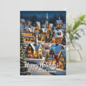 Prettige feestdagen Kerstmis 1 Dorp, Kaart (Staand voorkant)