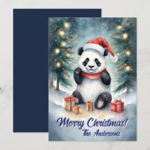 Prettige feestdagen Kerstmis 3 panda,