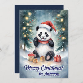 Prettige feestdagen Kerstmis 3 panda, Kaart