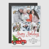 Prettige Feestdagen Kerstmis 4 FOTO Magnetische Ka (Voorkant / Achterkant)