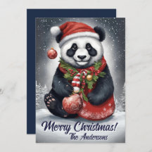 Prettige feestdagen Kerstmis 4 panda,