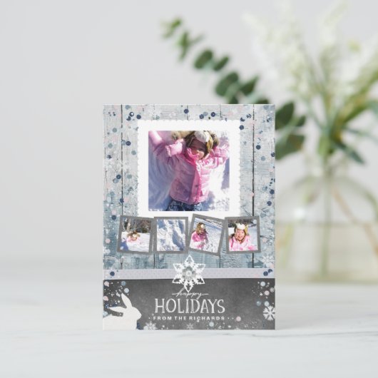 prettige feestdagen Kerstmis 5 Foto Collage (Staand voorkant)