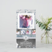prettige feestdagen Kerstmis 5 Foto Collage Feestdagenkaart (Staand voorkant)