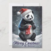 Prettige feestdagen Kerstmis 5 panda, Kaart (Voorkant)